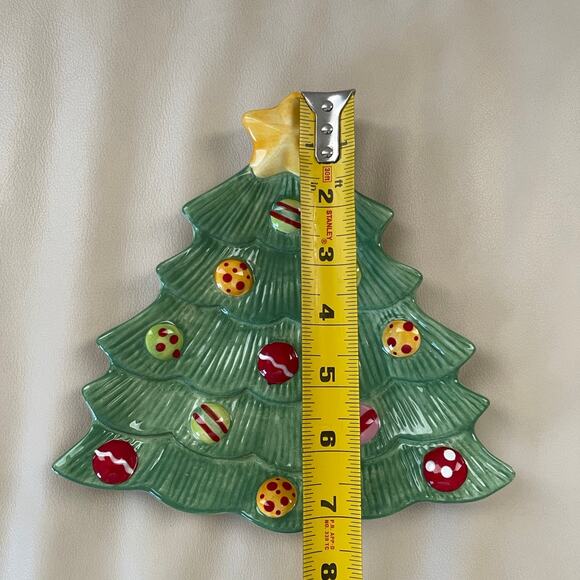 Fitz And Floyd Snowflake & Jake Snack Plate Christmas Tree Holiday Platter - Picture 8 of 9